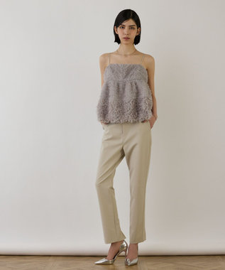 GRACE CONTINENTAL ストレッチテーパードパンツ ベージュ