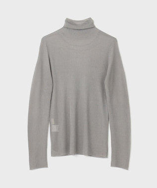 GRACE CONTINENTAL シアーリブタートルトップ グレー