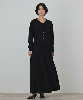 GRACE CONTINENTAL プリーツニットワンピース ブラック