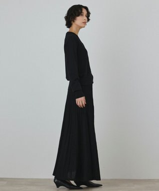 GRACE CONTINENTAL プリーツニットワンピース ブラック