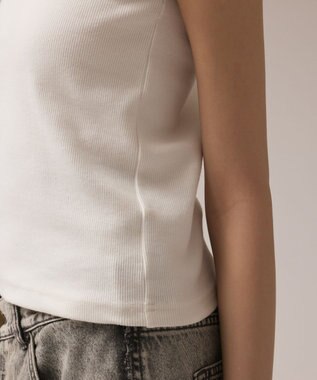 GRACE CONTINENTAL テレコリブトップ ホワイト