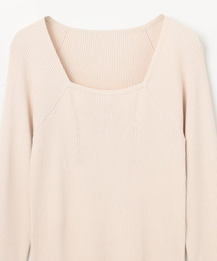 GRACE CONTINENTAL リブスクエアニットトップ キナリ