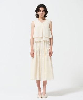 GRACE CONTINENTAL シフォンカットジャガードスカート キナリ