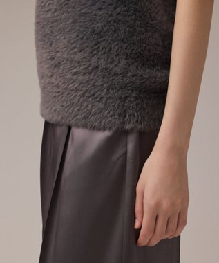 GRACE CONTINENTAL オフタートルニットトップ グレー