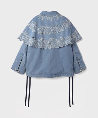 GRACE CONTINENTAL ケープ付カバーオールジャケット サックス