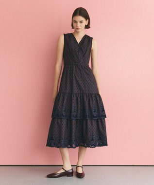 GRACE CONTINENTAL カットワークembドレス ブラウン