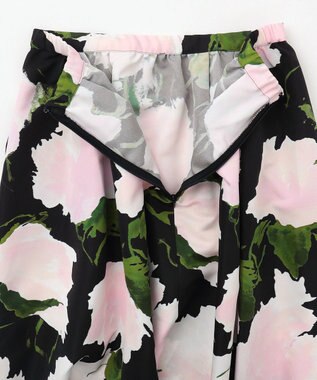 GRACE CONTINENTAL グログランボタニカルスカート ブラック