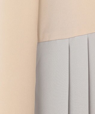 GRACE CONTINENTAL プリーツ配色ワンピース グレー