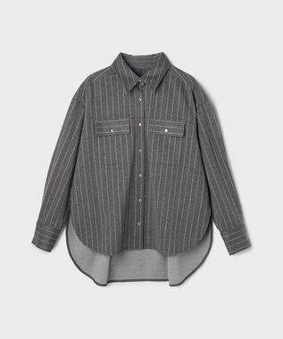 GRACE CONTINENTAL ジャージビッグシャツ ストライプ
