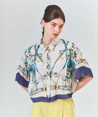 GRACE CONTINENTAL マリンスカーフプリントシャツ キナリ