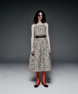 GRACE CONTINENTAL ボタニカルセパレートドレス グレー