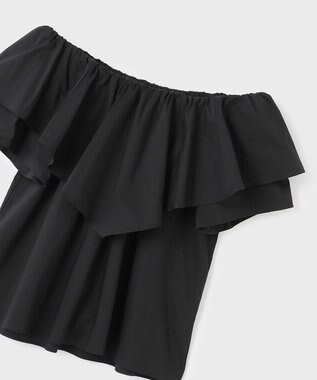 GRACE CONTINENTAL フリルオフショルトップ ブラック