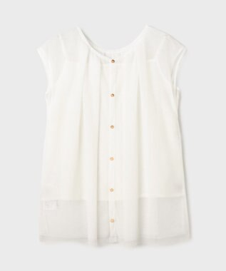 GRACE CONTINENTAL チュールタックノースリーブ ホワイト