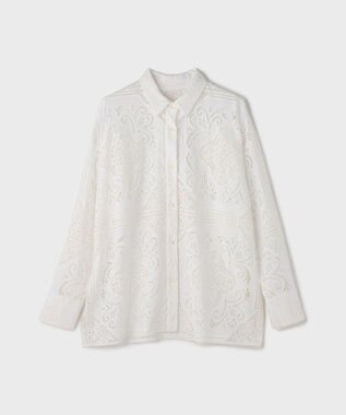 GRACE CONTINENTAL パネル刺繍シャツ ホワイト