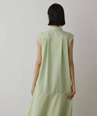 GRACE CONTINENTAL ストライプシャツワンピース グリーン