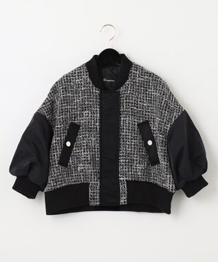 オシャレ ツイード コンビ ジャケット コート ブルゾン ツイードコンビジャケット / GRACE CONTINENTAL | GRACE