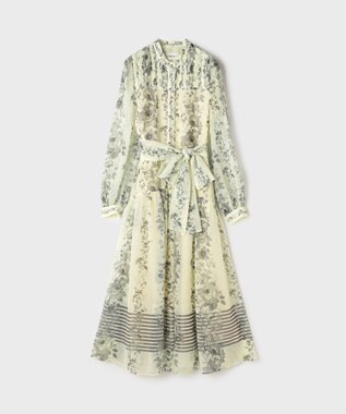 GRACE CONTINENTAL フラワープリントティアードワンピース イエロー