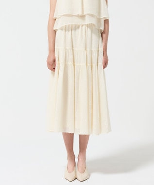 GRACE CONTINENTAL シフォンカットジャガードスカート キナリ