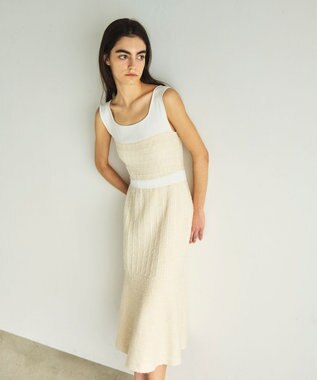 GRACE CONTINENTAL ツイードマーメイドニットワンピース キナリ