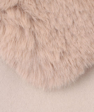 GRACE CONTINENTAL フードファーリバーポンチョ ベージュ