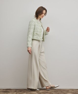 GRACE CONTINENTAL ミックスツイードジャケット イエロー