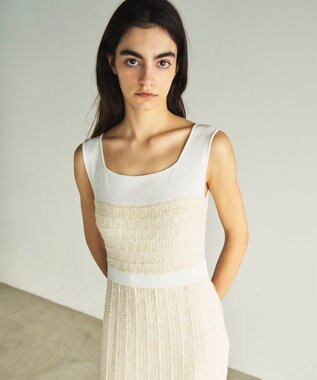 GRACE CONTINENTAL ツイードマーメイドニットワンピース キナリ