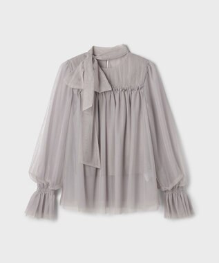 GRACE CONTINENTAL チュールタイブラウス グレー