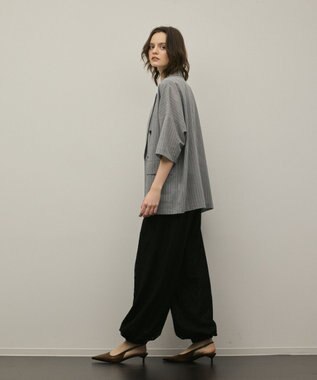 GRACE CONTINENTAL ドルマンテーラードジャケット ストライプ