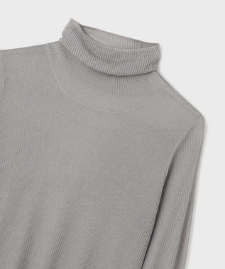 GRACE CONTINENTAL シアーリブタートルトップ グレー