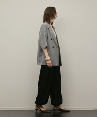 GRACE CONTINENTAL ドルマンテーラードジャケット ストライプ