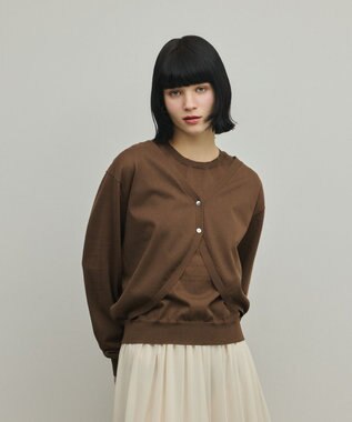 GRACE CONTINENTAL レイヤードニットトップ ブラウン