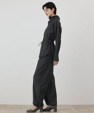 GRACE CONTINENTAL カウルネック2WAYシャツ チャコール