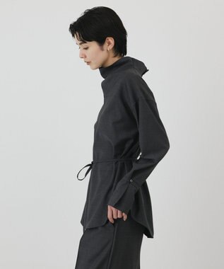 GRACE CONTINENTAL カウルネック2WAYシャツ チャコール