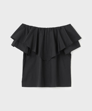 GRACE CONTINENTAL フリルオフショルトップ ブラック