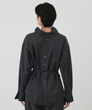 GRACE CONTINENTAL カウルネック2WAYシャツ チャコール