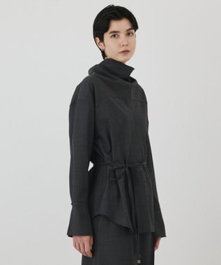 GRACE CONTINENTAL カウルネック2WAYシャツ チャコール