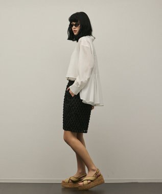 GRACE CONTINENTAL モチーフチュールパンツ ブラック