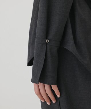 GRACE CONTINENTAL カウルネック2WAYシャツ チャコール