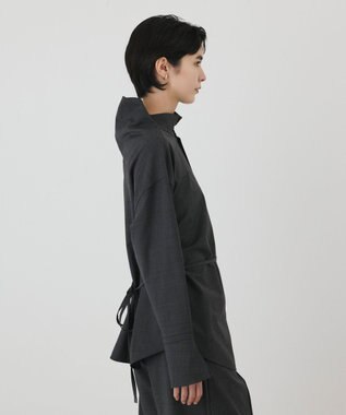 GRACE CONTINENTAL カウルネック2WAYシャツ チャコール