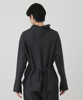 GRACE CONTINENTAL カウルネック2WAYシャツ チャコール