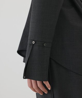 GRACE CONTINENTAL カウルネック2WAYシャツ チャコール