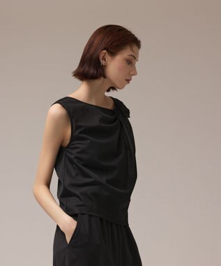 GRACE CONTINENTAL オーガンドレープトップ ブラック