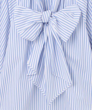 GRACE CONTINENTAL ボウタイギャザートップ ストライプ