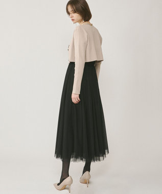 GRACE CONTINENTAL ショートリブニットカーディガン ベージュ