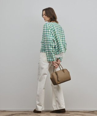 GRACE CONTINENTAL レースヘムツイードジャケット グリーン