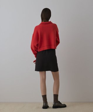 GRACE CONTINENTAL ステッチニットジャケット レッド