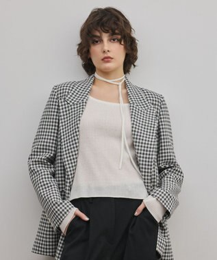 GRACE CONTINENTAL ギンガムダブルジャケット