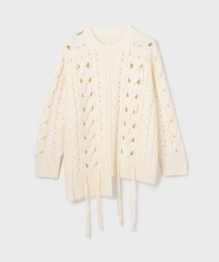 GRACE CONTINENTAL オーバーケーブルニットトップ ホワイト