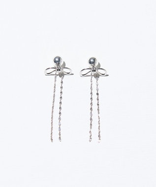 GRACE CONTINENTAL リボンチェーンピアス シルバー