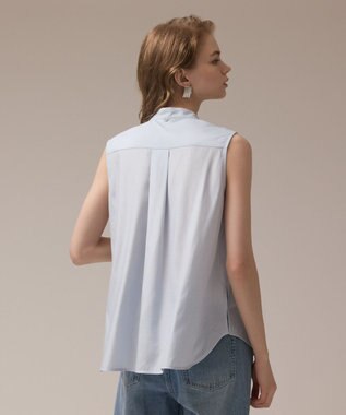 GRACE CONTINENTAL マルチフリルノースリーブブラウス サックス